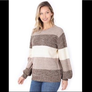 Zenana striped sweater XL